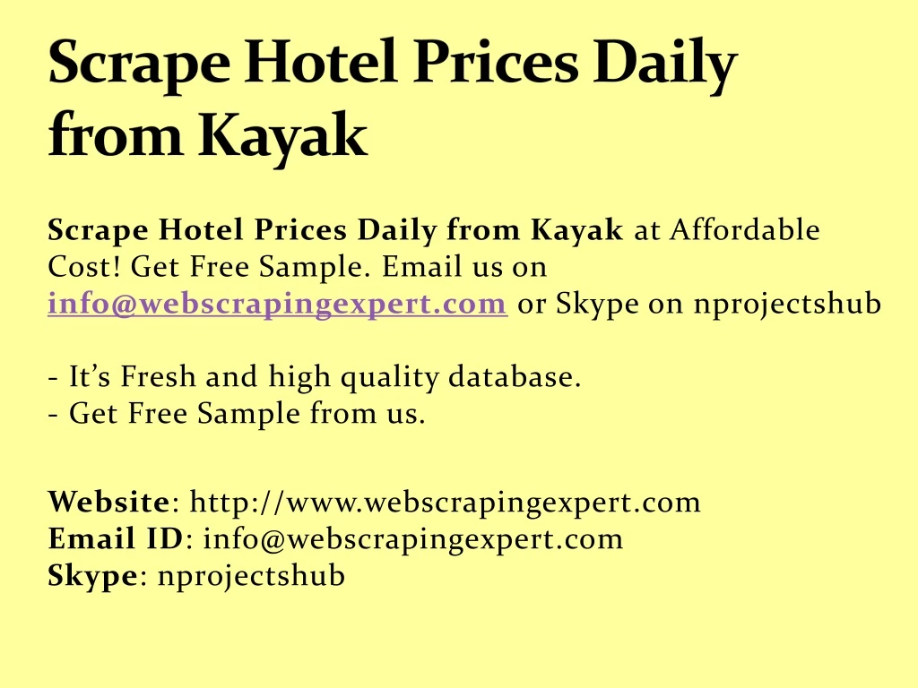 scrape hotel prices daily from kayak