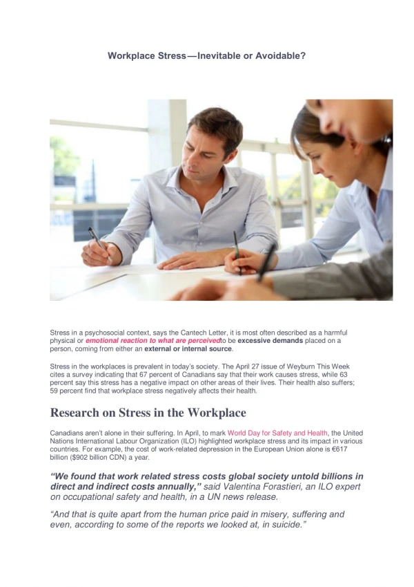 Learn how to manage Workplace Stress- SOS Method