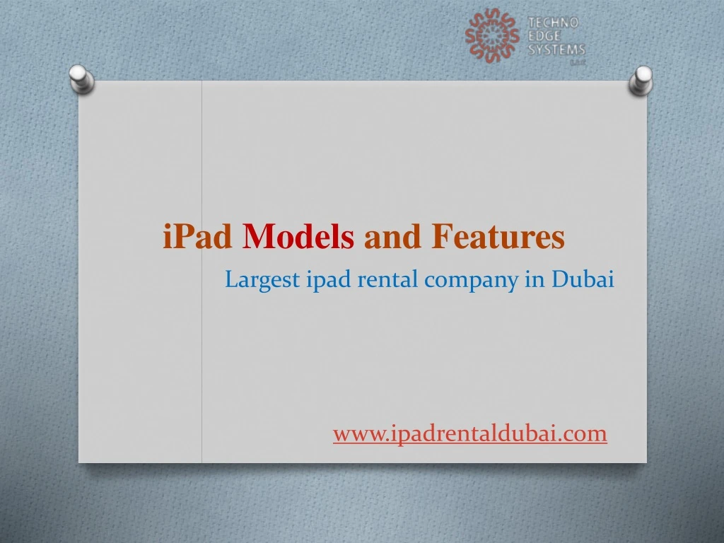 ipad models and features
