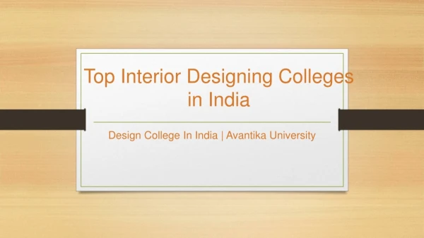 Top Interior Designing Colleges in India - Avantika University