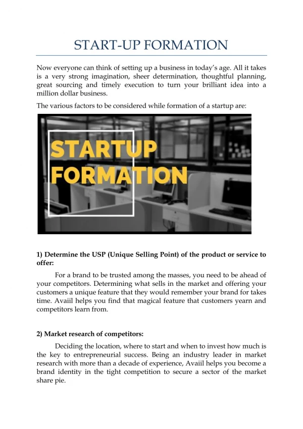 Startup Formation Company in Pune