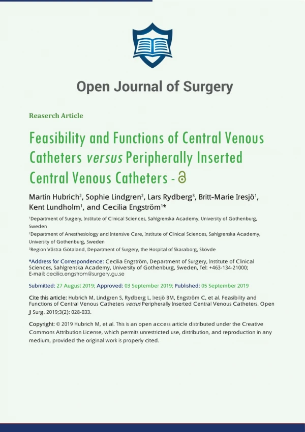 Open Journal of Surgery