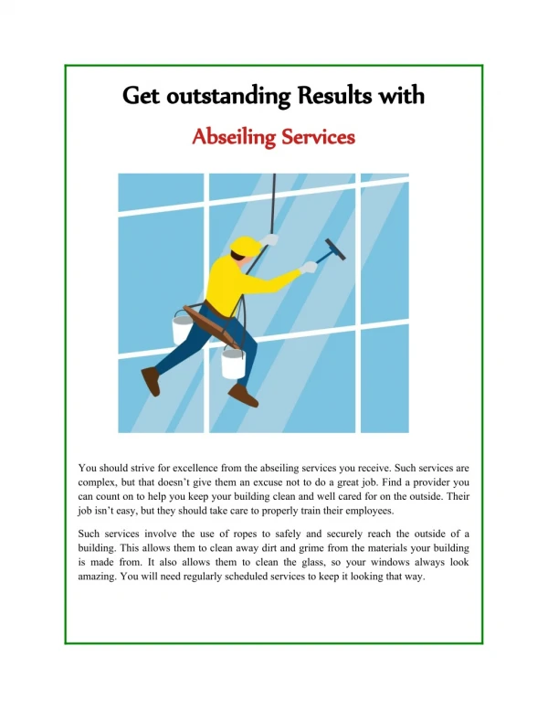 Get outstanding Results with Abseiling Services