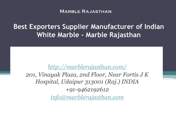 Best Exporters Supplier Manufacturer of Indian White Marble - Marble Rajasthan