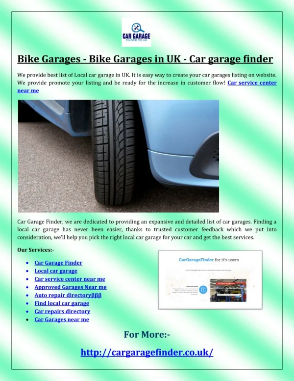 Car Garage Finder