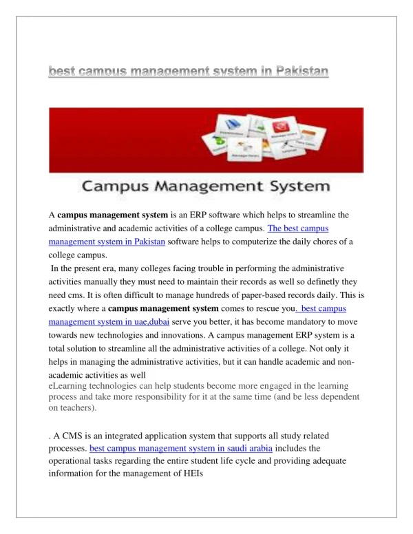 Introduction To Campus Management system