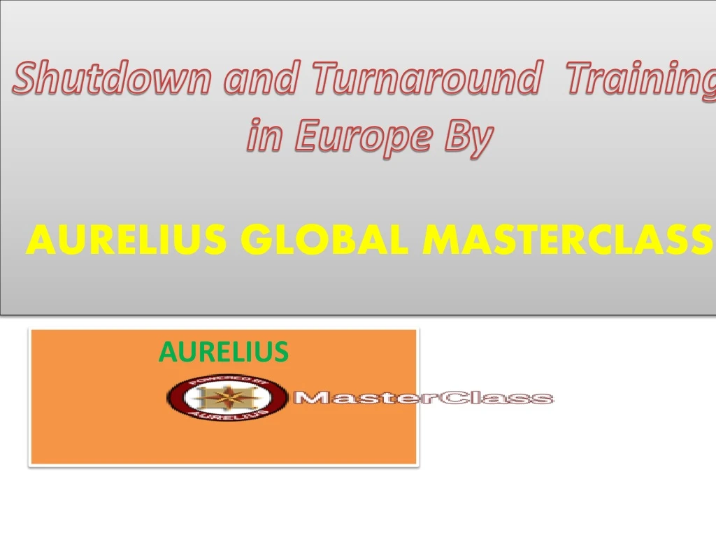 shutdown and turnaround training in europe by aurelius global masterclass