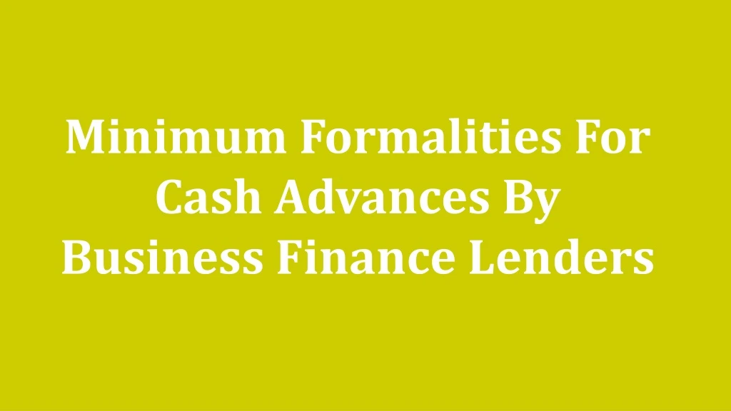 cash advance loans for small business