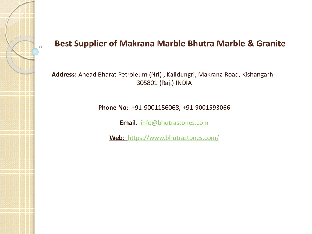 best supplier of makrana marble bhutra marble granite