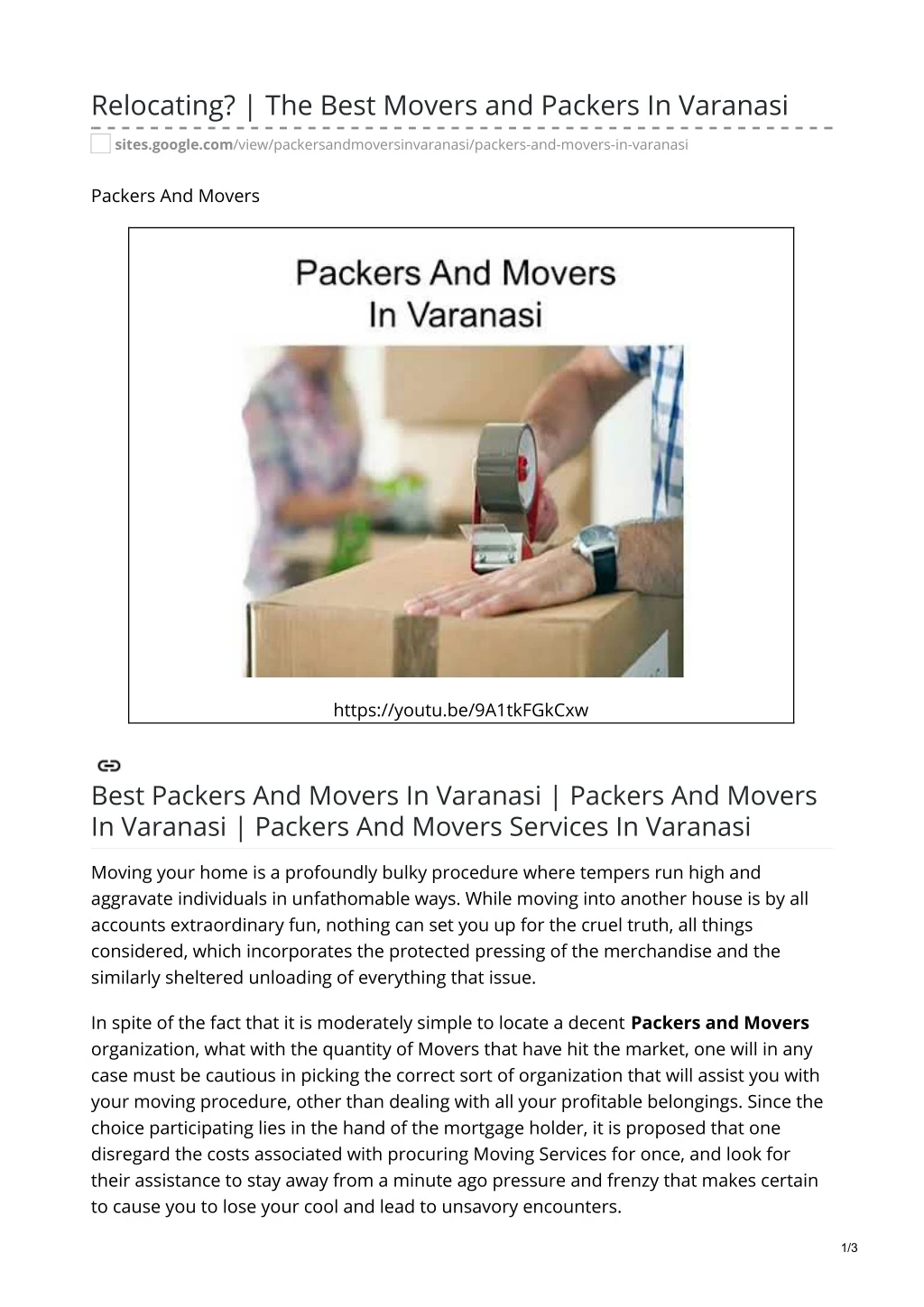 relocating the best movers and packers in varanasi