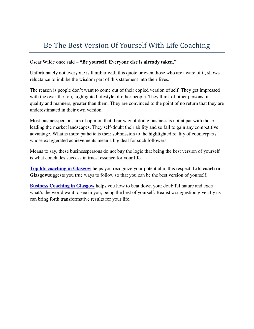 be the best version of yourself with life coaching