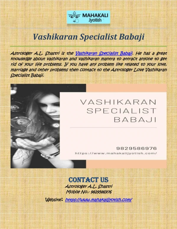 Vashikaran Specialist Babaji