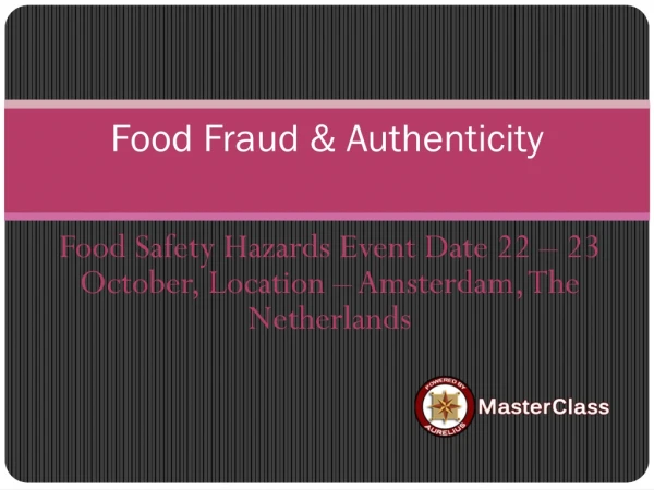 food fraud authenticity