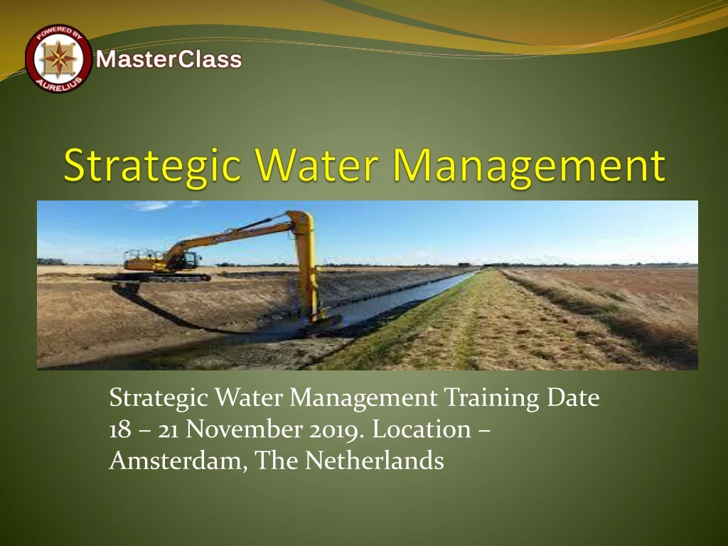 strategic water management