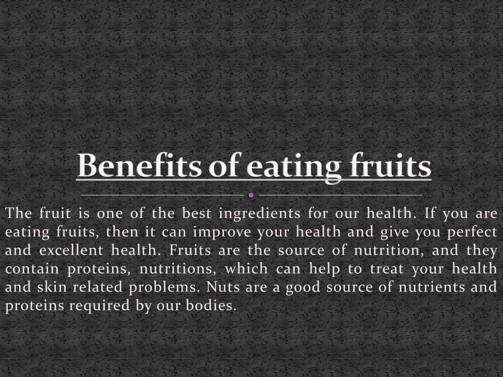 benefits of eating fruits