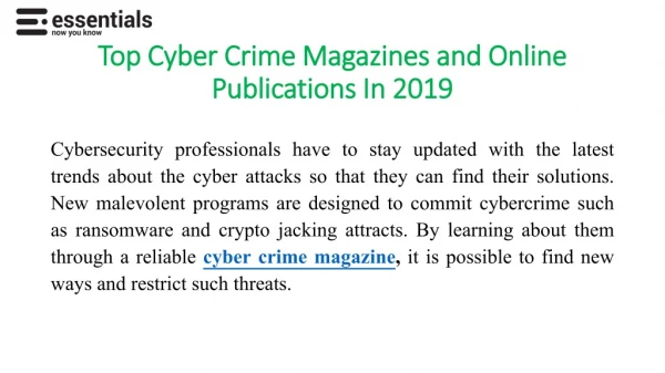Top Cyber Crime Magazines and Online Publications In 2019