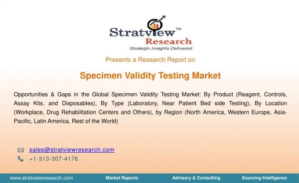 Specimen Validity Testing Market | Trends & Forecast | 2018-2025