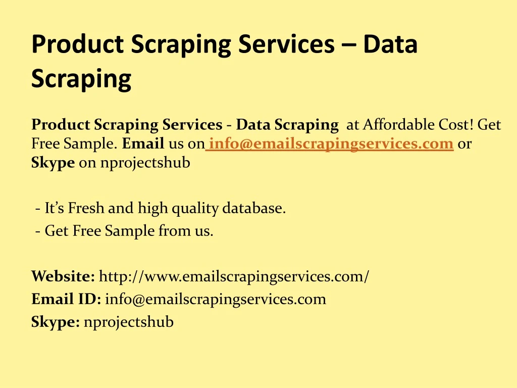 product scraping services data scraping