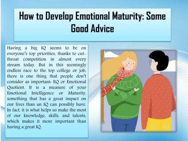 How to develop emotional maturity here some good advice