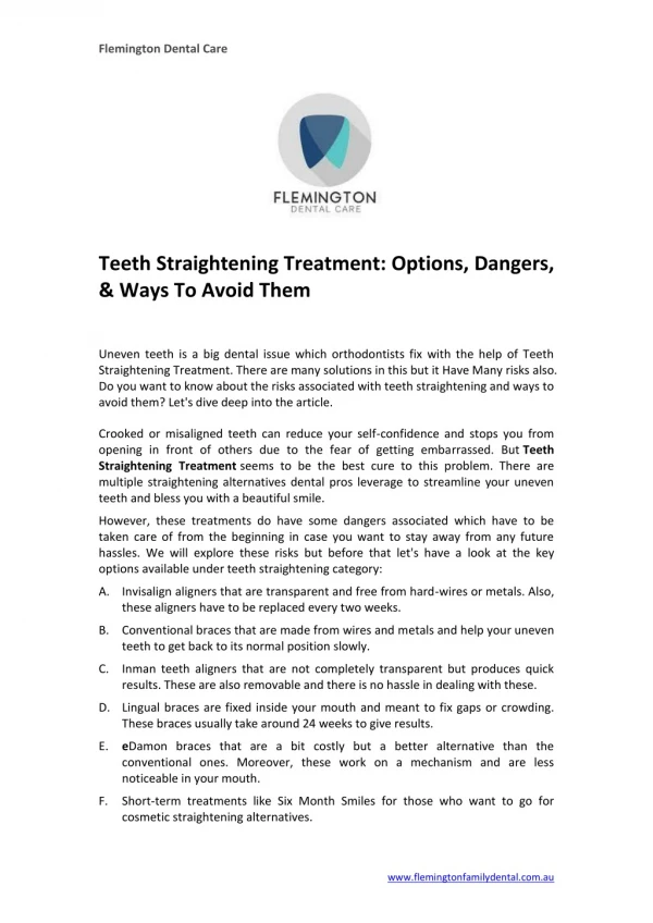 Teeth Straightening Treatment: Options, Dangers, & Ways To Avoid Them