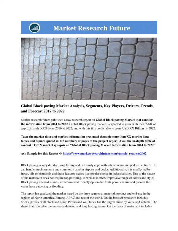 global block paving market analysis segments