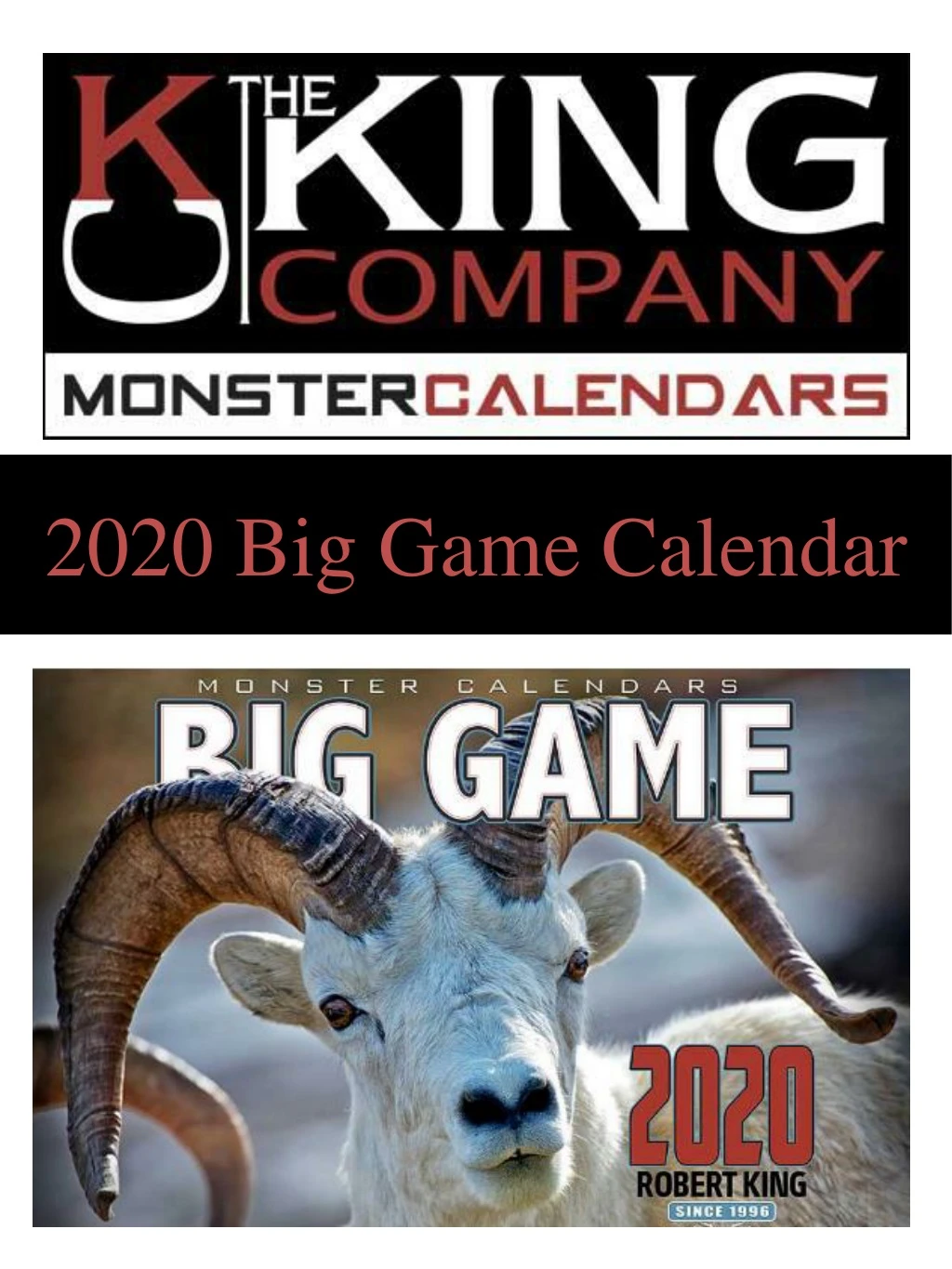 2020 big game calendar