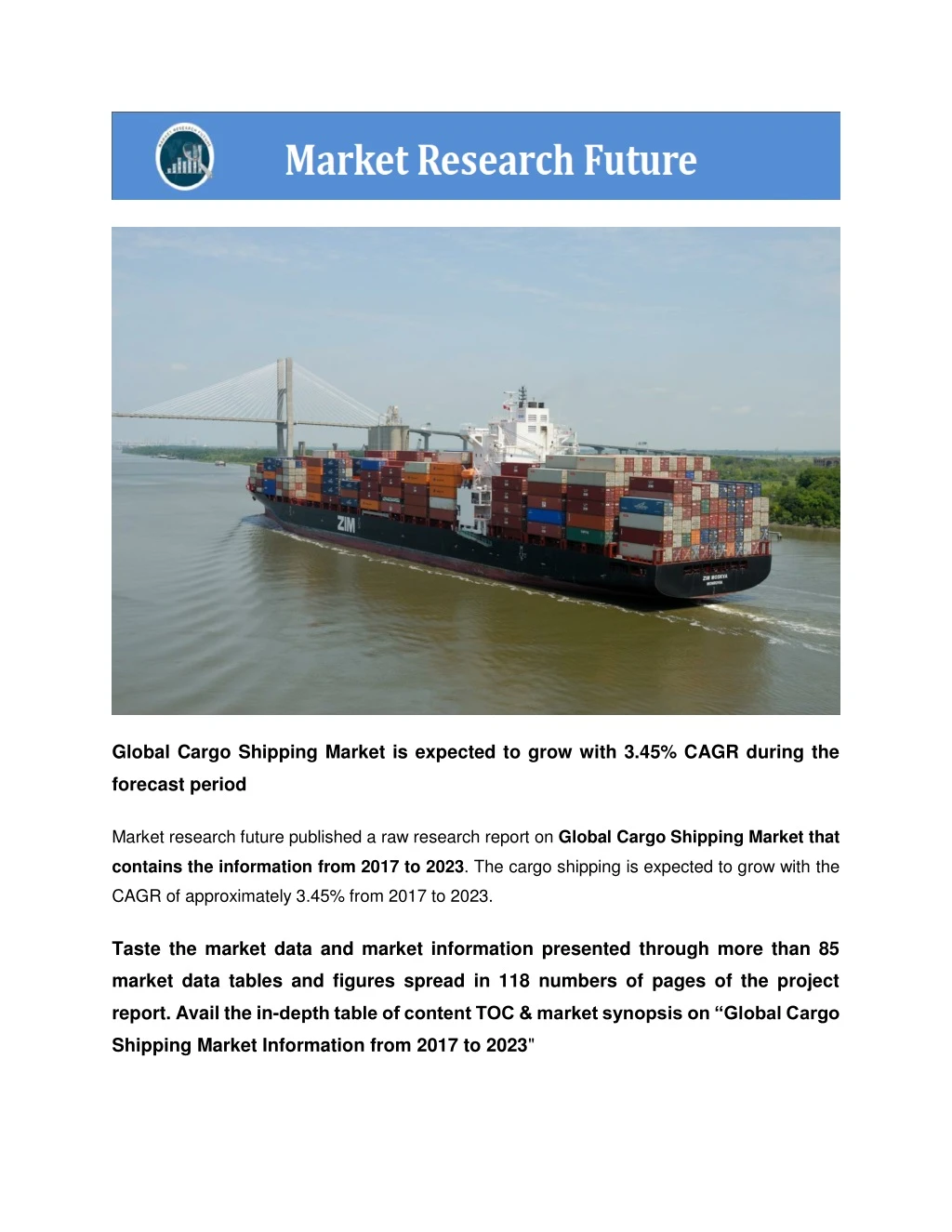 global cargo shipping market is expected to grow