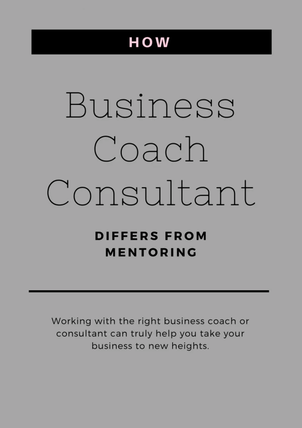 How Business Coach Consultant Differs From Mentoring