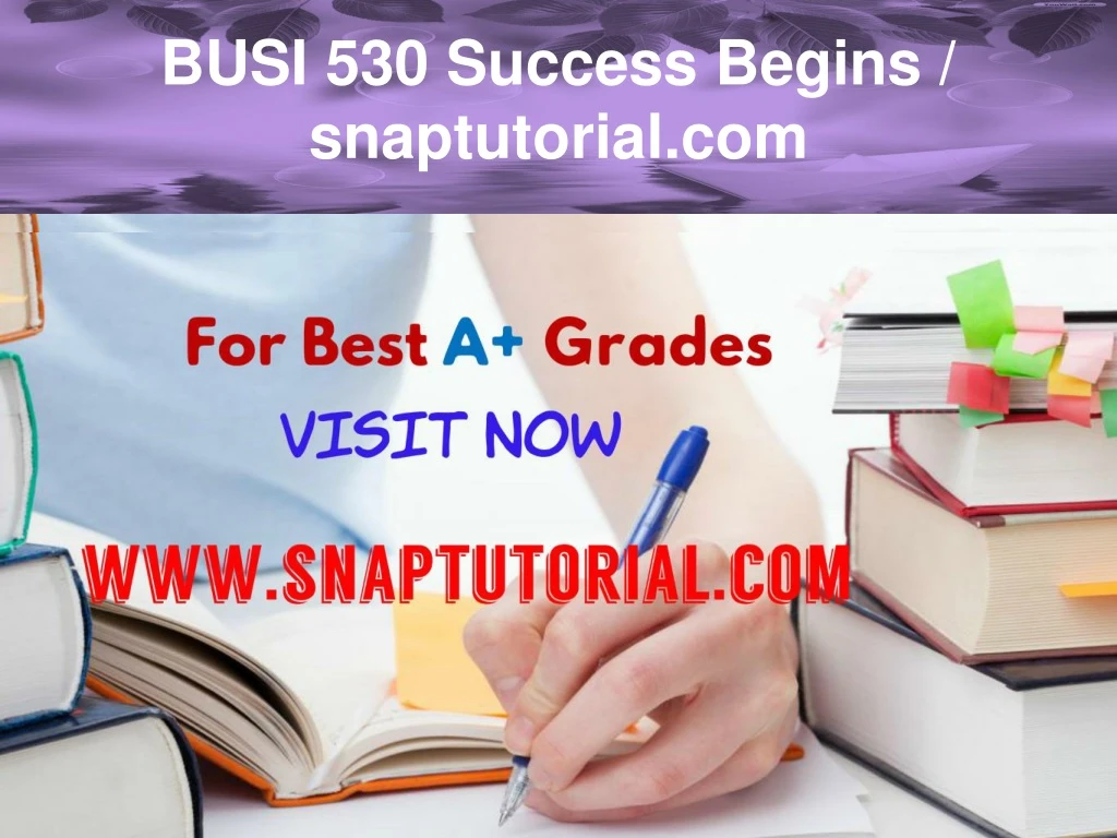 busi 530 success begins snaptutorial com