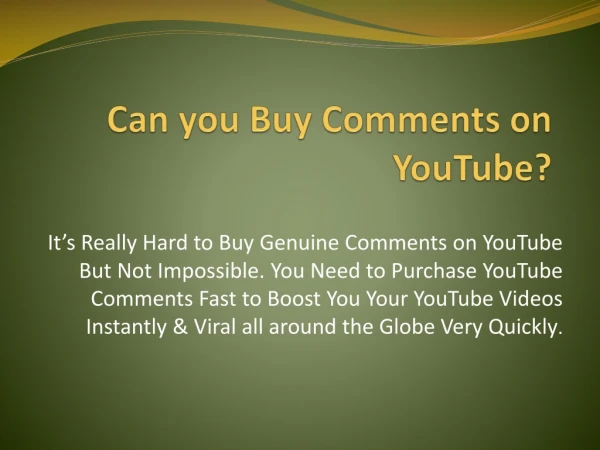 Can you Buy Comments on YouTube?