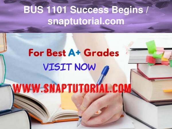 BUS 1101 Success Begins / snaptutorial.com