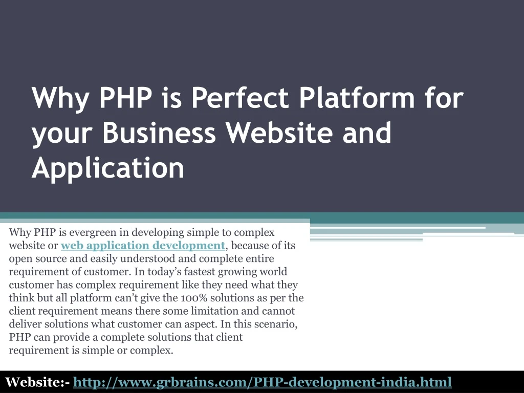 why php is perfect platform for your business website and application