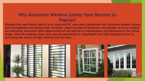 Why Aluminium Windows Sydney Have Become So Popular?