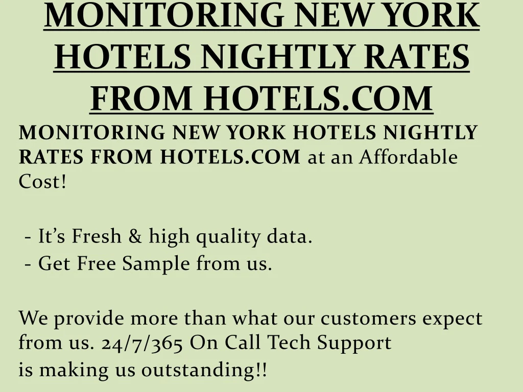 monitoring new york hotels nightly rates from hotels com