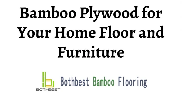 Bamboo Plywood for Your Home Floor and Furniture