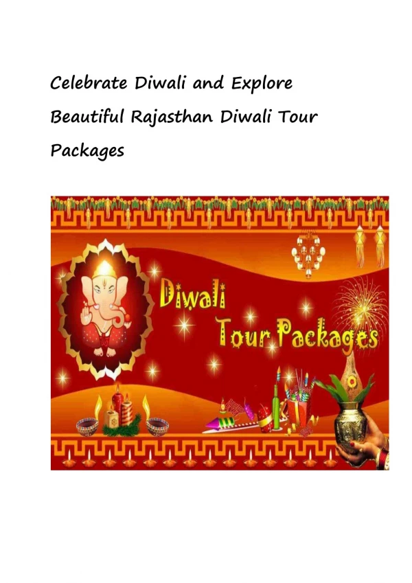 Rajasthan Diwali Tour Packages
