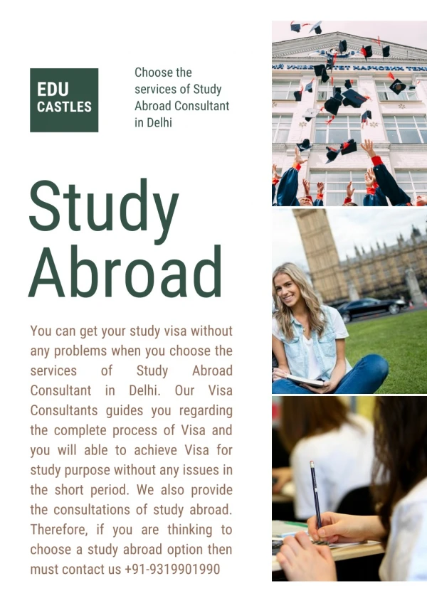 EduCastles - Choose the services of Study Abroad Consultant in Delhi
