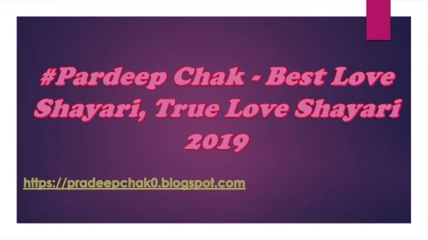 2019 Love Shayari,Love Shayari - Pardeep Chak