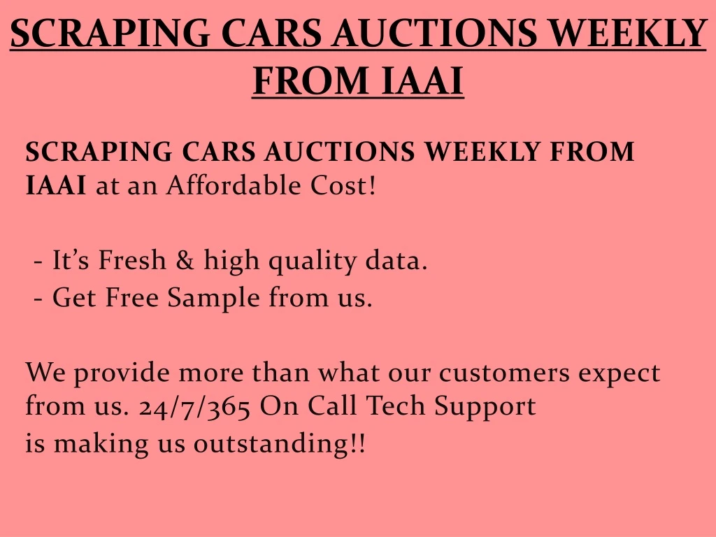 scraping cars auctions weekly from iaai