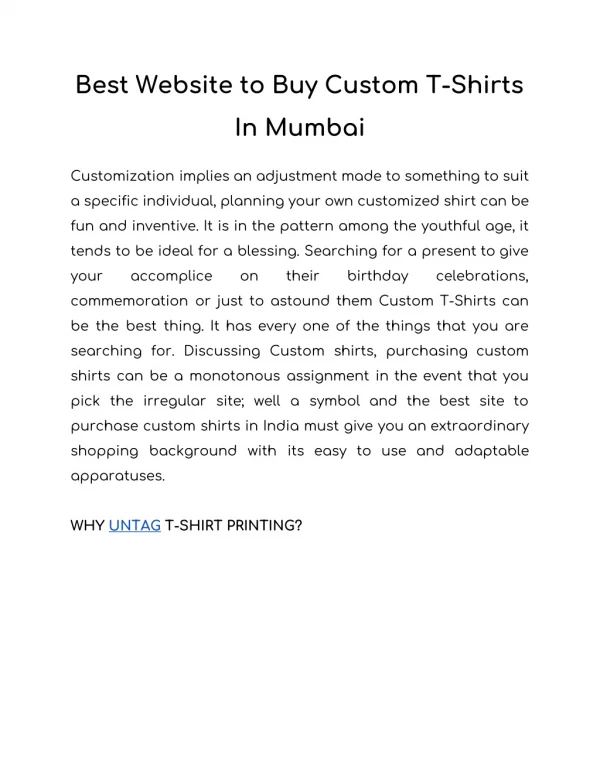 Best Website to Buy Custom T-Shirts In Mumbai