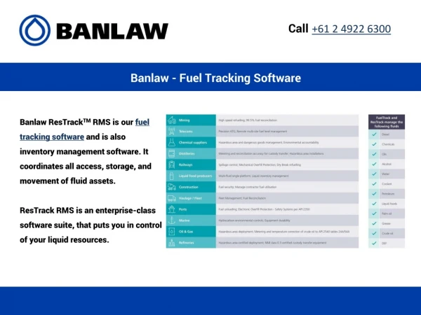 Banlaw - Fuel Tracking Software