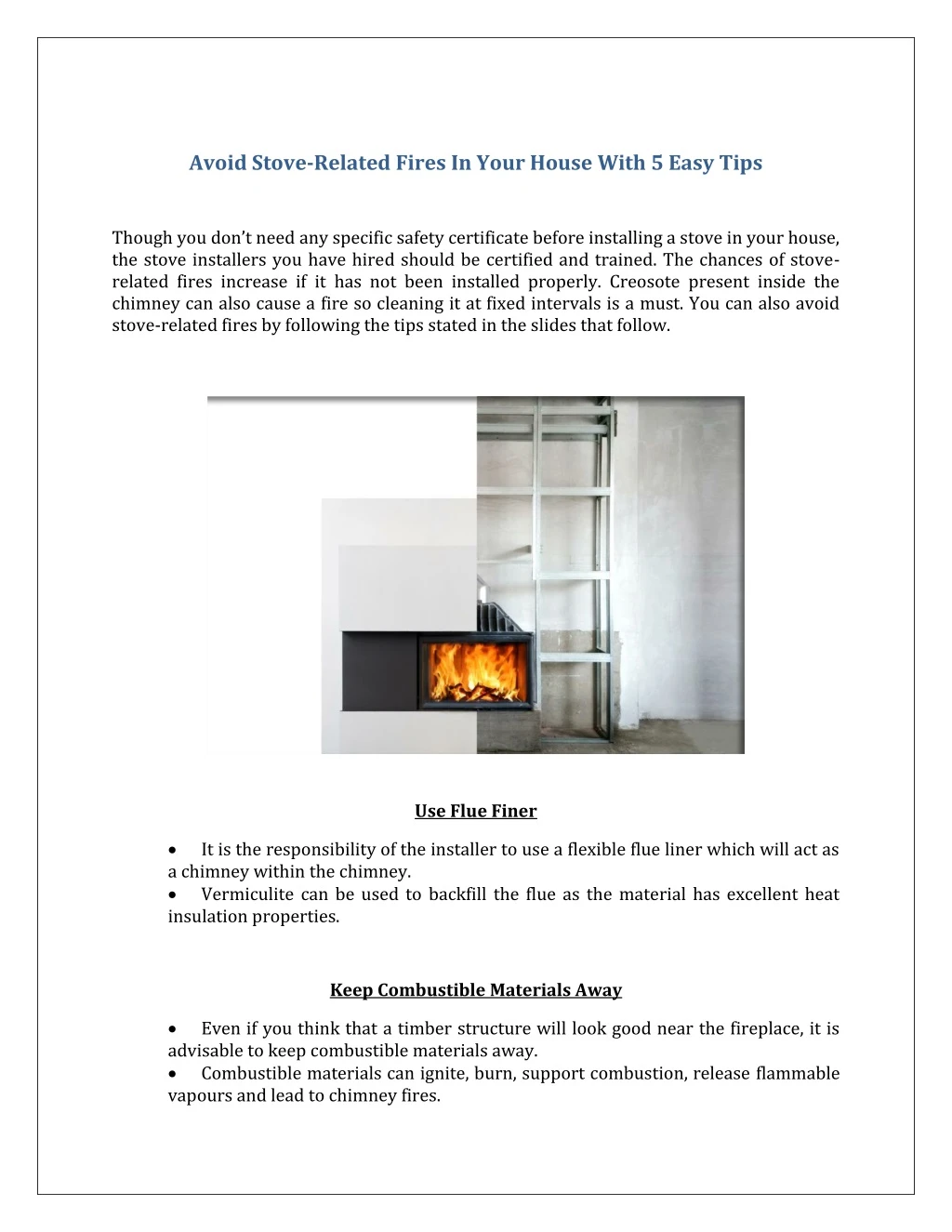 avoid stove related fires in your house with
