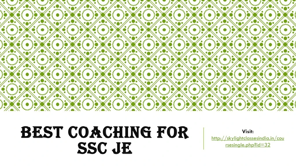 best coaching for ssc je