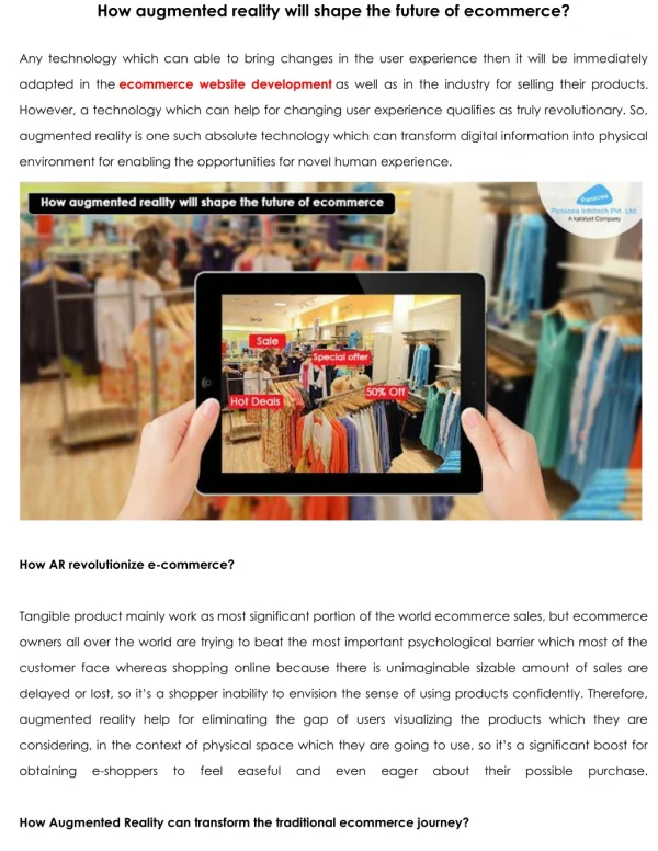 How augmented reality will shape the future of ecommerce?