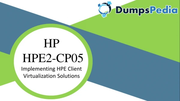 HPE2-CP05 Practice Dumps