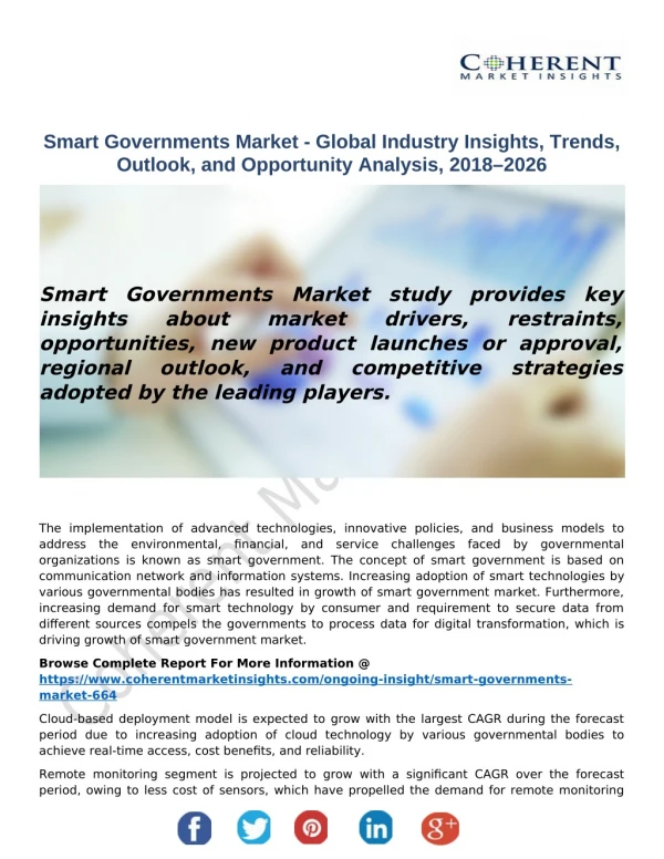 Smart Governments Market