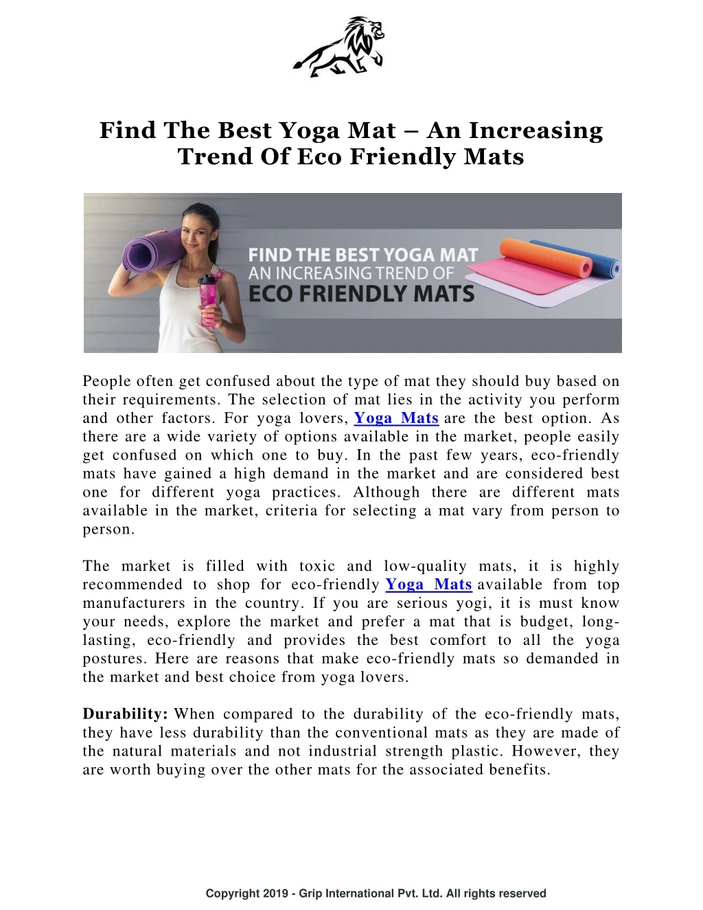 find the best yoga mat an increasing trend