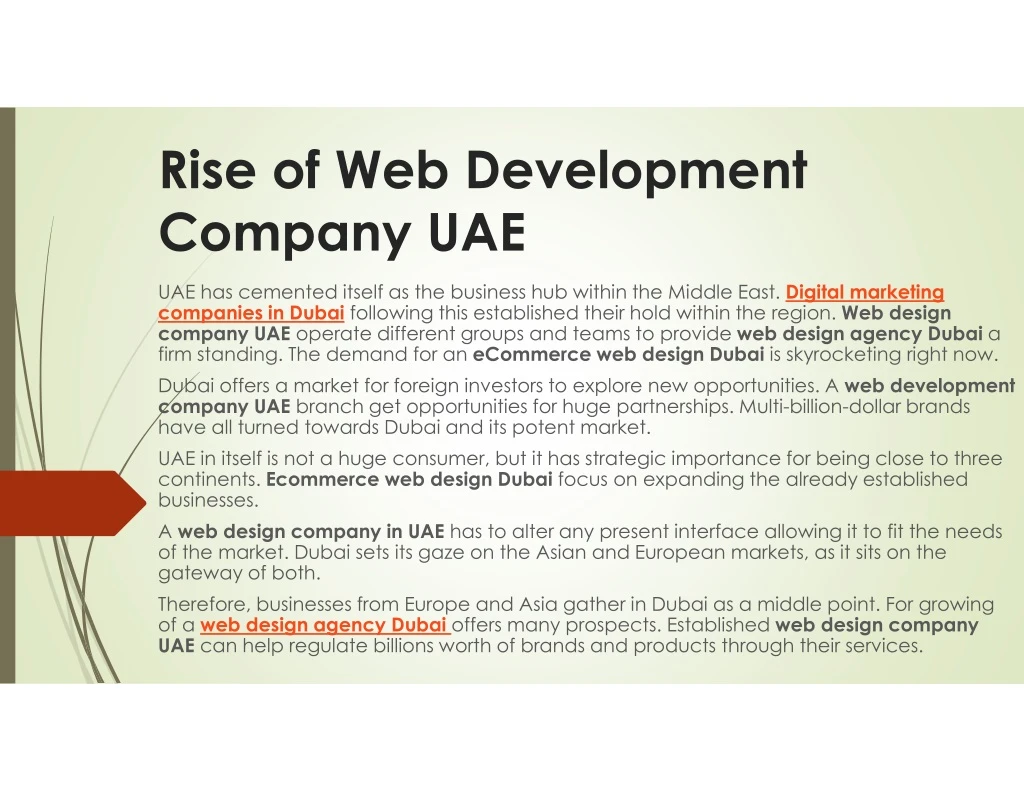 rise of web development company uae