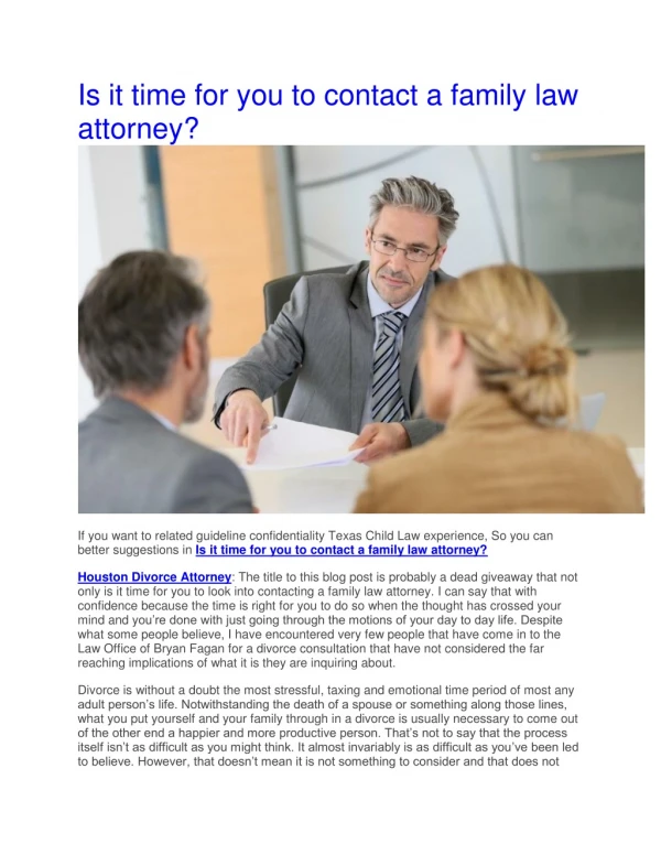 Is it time for you to contact a family law attorney?