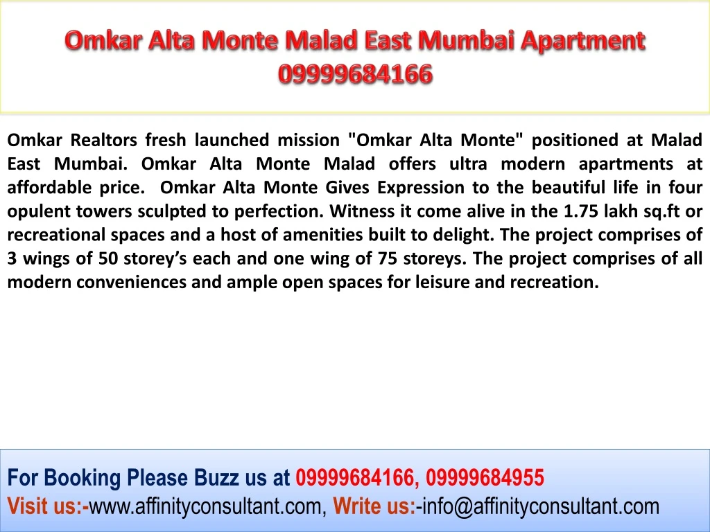 omkar alta monte malad east mumbai apartment
